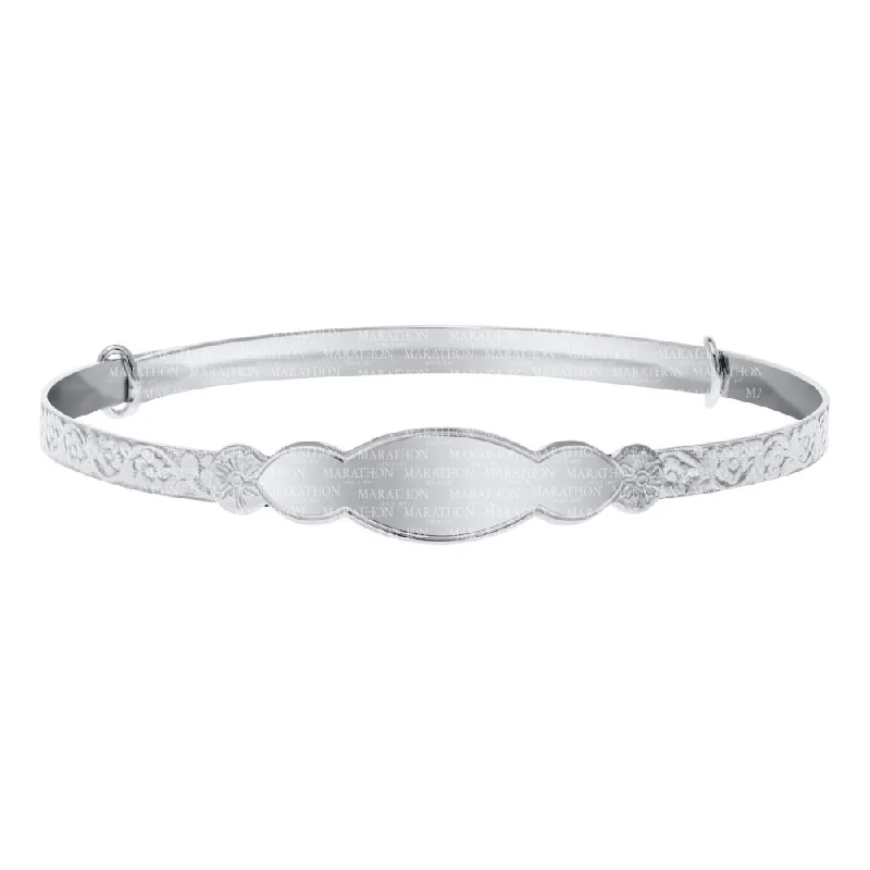 Handcrafted ladies bracelets with stones-Sterling Silver Engravable Baby Bangle