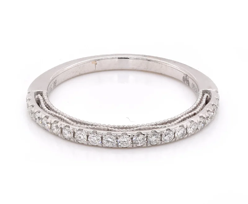 Affordable engagement rings for first-time buyers-18 Karat White Gold Diamond Band