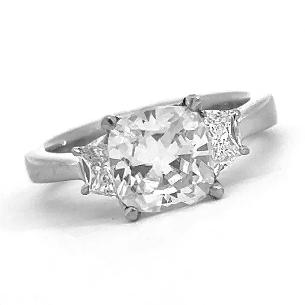 Affordable engagement rings with moissanite-Platinum 3-Stone Engagement Ring