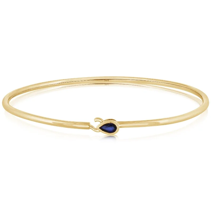 Bridal bangles for weddings-MY STORY Lizzo Blue Sapphire Bangle