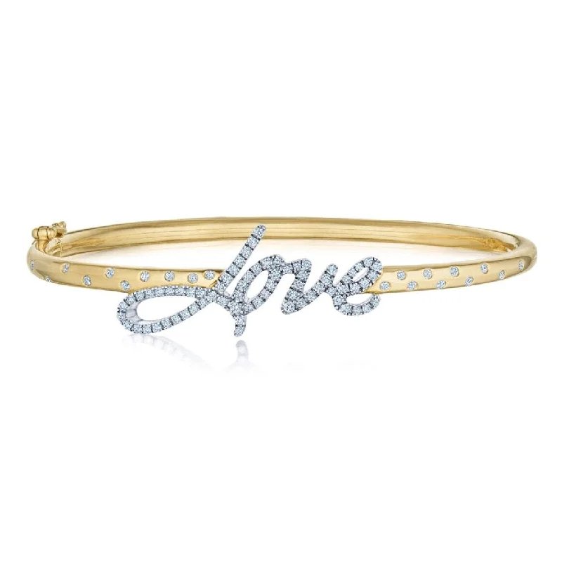 Luxury gemstone bracelets for women-KWIAT Orbit 'Love' Diamond Bangle