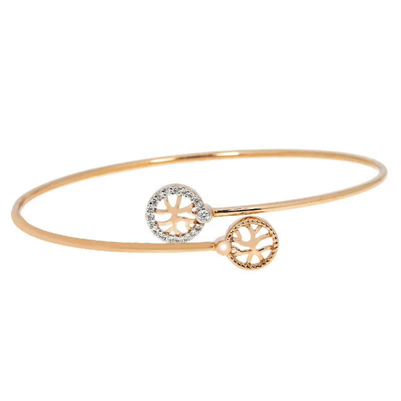 Simple bangles for everyday wear-18K Rose Gold & 0.12 ct Diamond Bangle (4.12 grams)