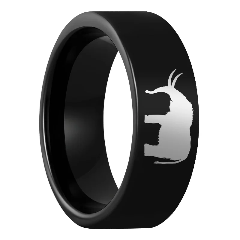 Classic solitaire ladies rings-Mammoth Black Tungsten Men's Wedding Band