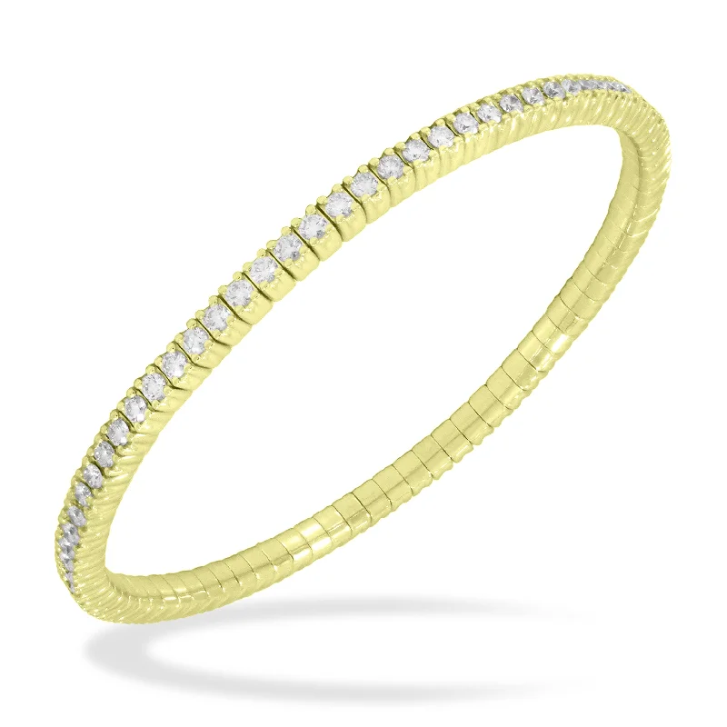 Sparkling diamond bracelets for women-Yellow and Gold Flexible Bangle