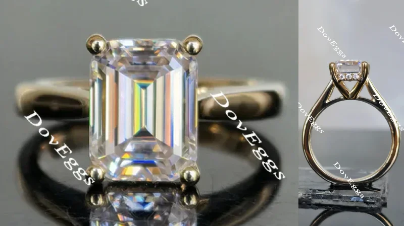 Engagement rings with princess diamonds for her-Doveggs solitaire moissanite engagement ring