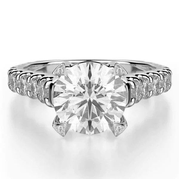 Elegant engagement rings with white sapphire-MICHAEL M Stella Engagement Ring