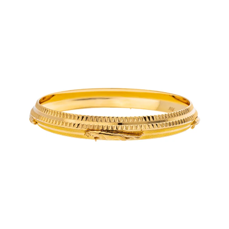 Handmade diamond bracelets for women-22K Yellow Gold Kada Bangle in Size 2.8 (37.2gm)