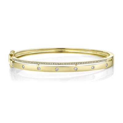 Trendy leather bracelets for ladies-0.34ctw Diamond Bangle