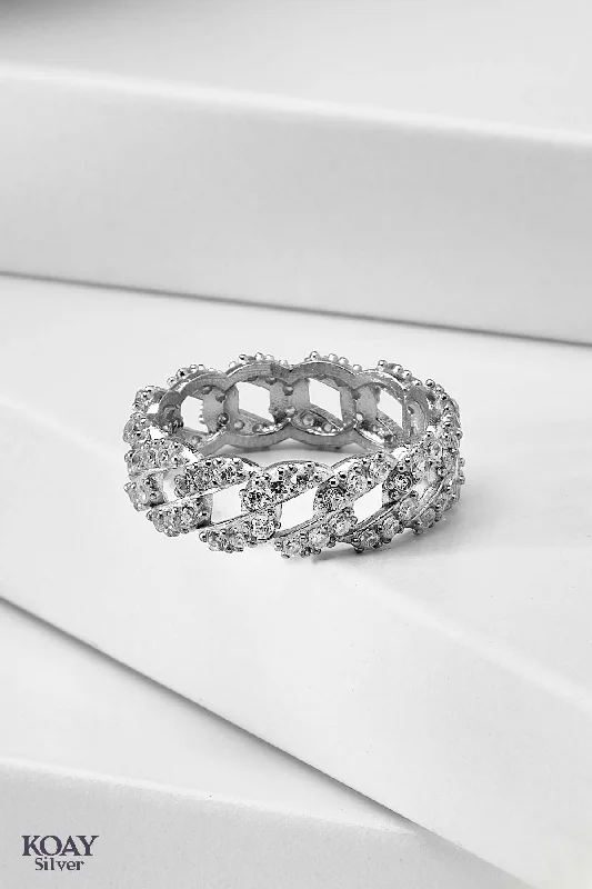 Wedding rings for women-Zircon Gourmet Ring