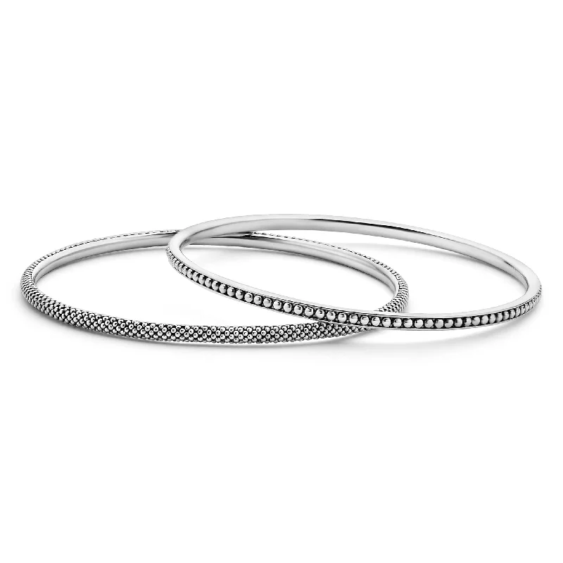 Unique bangles for evening wear-Signature Caviar Bangle Gift Set