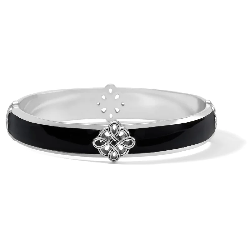 Elegant silver bangles for women-Brighton Interlok Noir Bangle