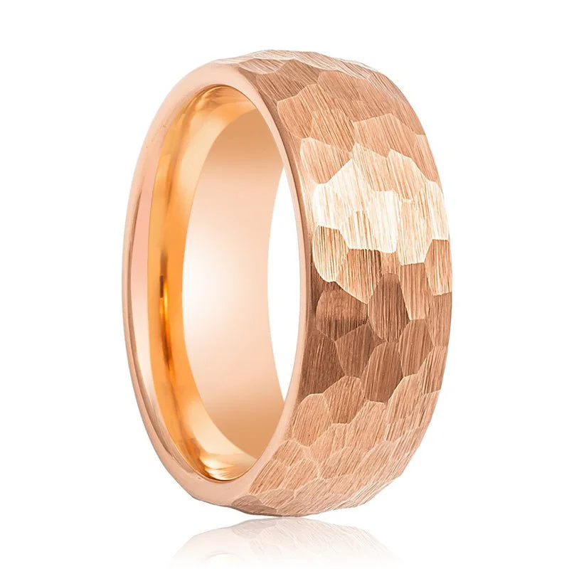 Ladies rings with sapphires and diamonds-STRIKE | Tungsten Ring Rose Gold