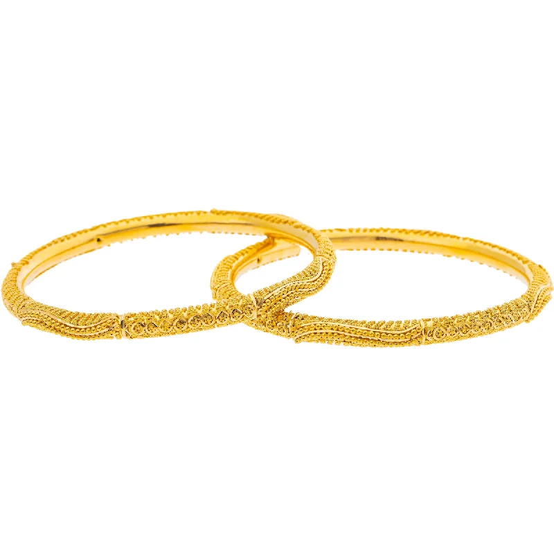 Classic pearl ladies bracelets-22K Yellow Gold Bangle Set of 2 (34.7gm)