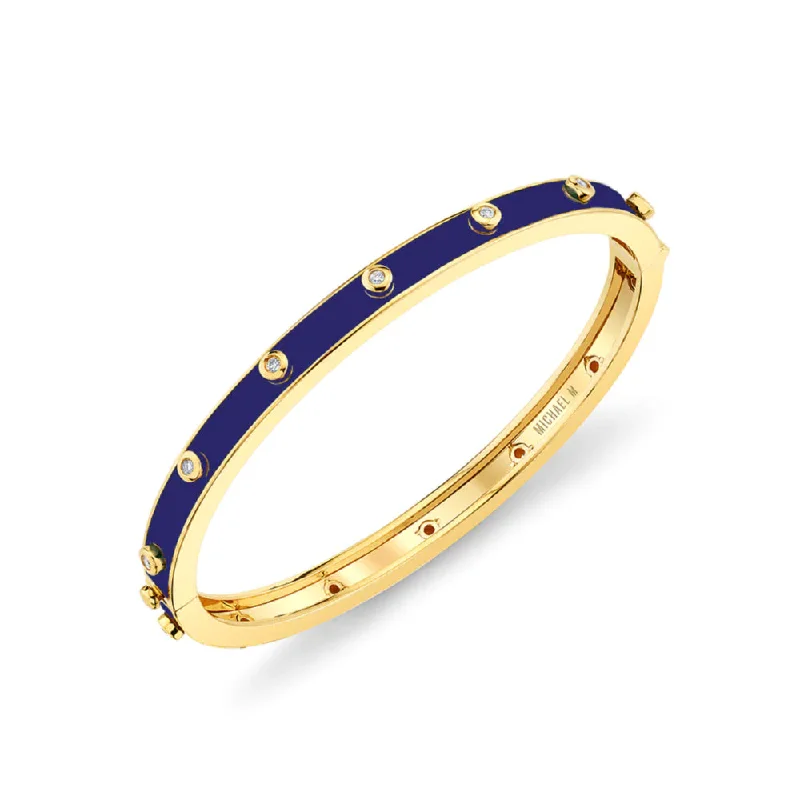 Unique bracelets with gemstones for fashion-Michael M. Chroma Extruded Diamond Bezel Bangle