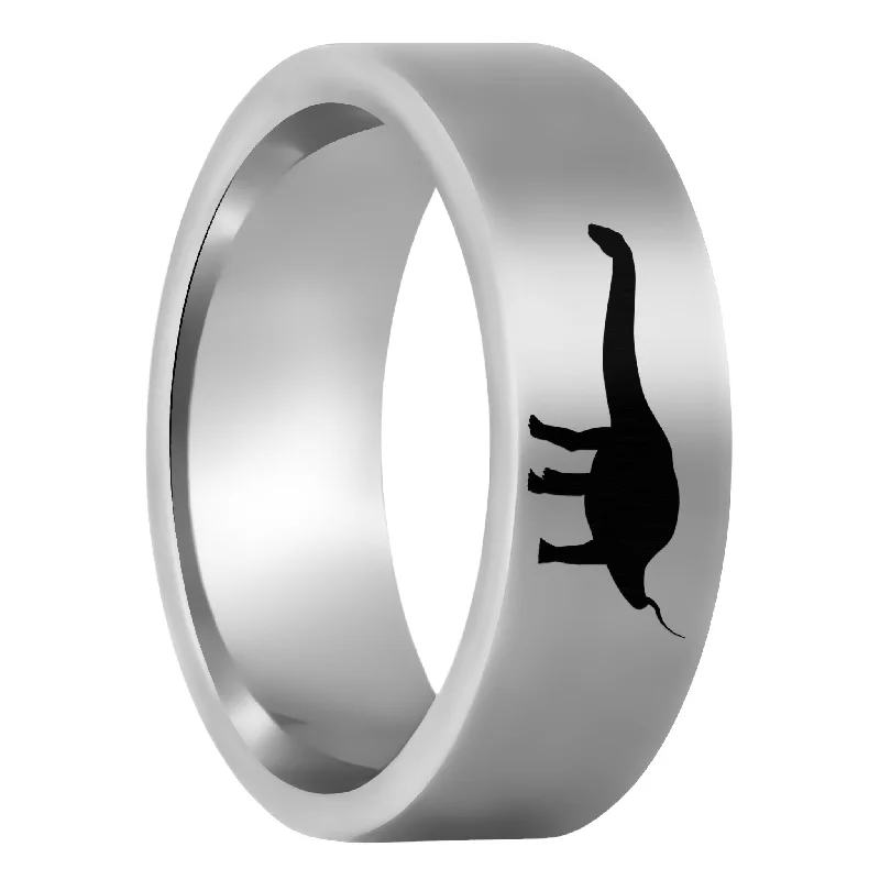 Personalized gemstone ladies rings-Brachiosaurus Dinosaur Tungsten Men's Wedding Band