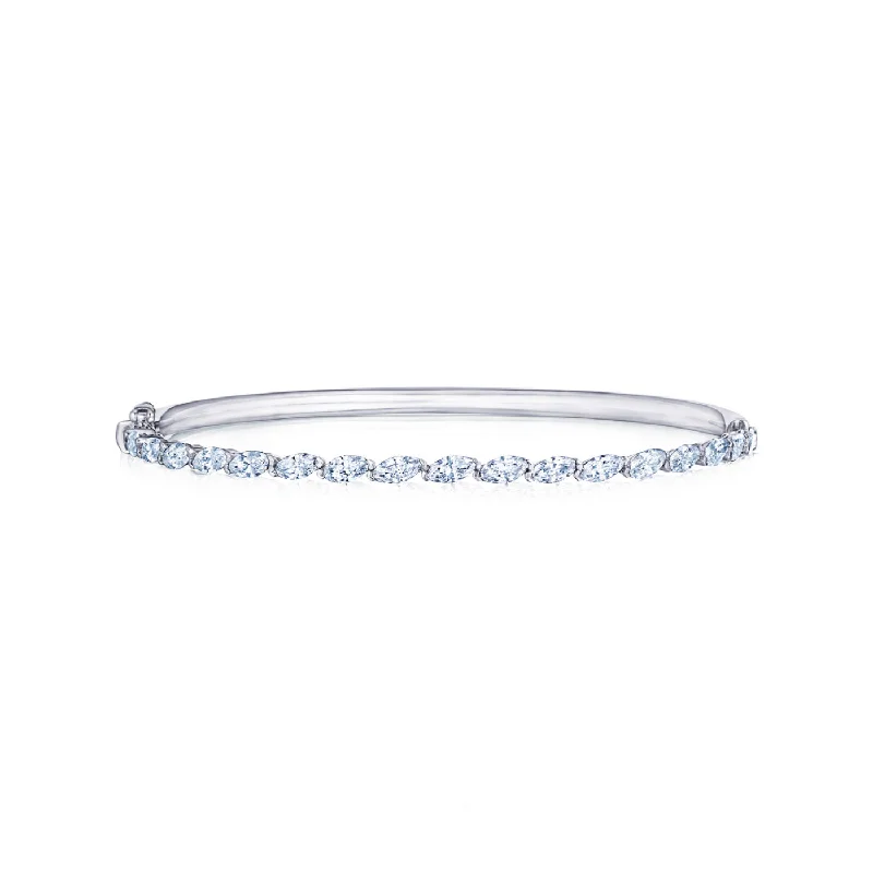 Bold bangles for fashion-Stackable Bangle with Marquise Diamonds