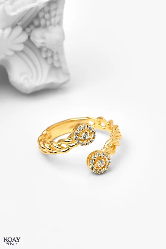 Classic gold ladies rings-Zircon Gourmet (02) GP Ring