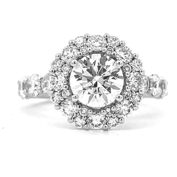 Engagement rings for women with radiant-cut diamonds-Double Halo Engagement Ring