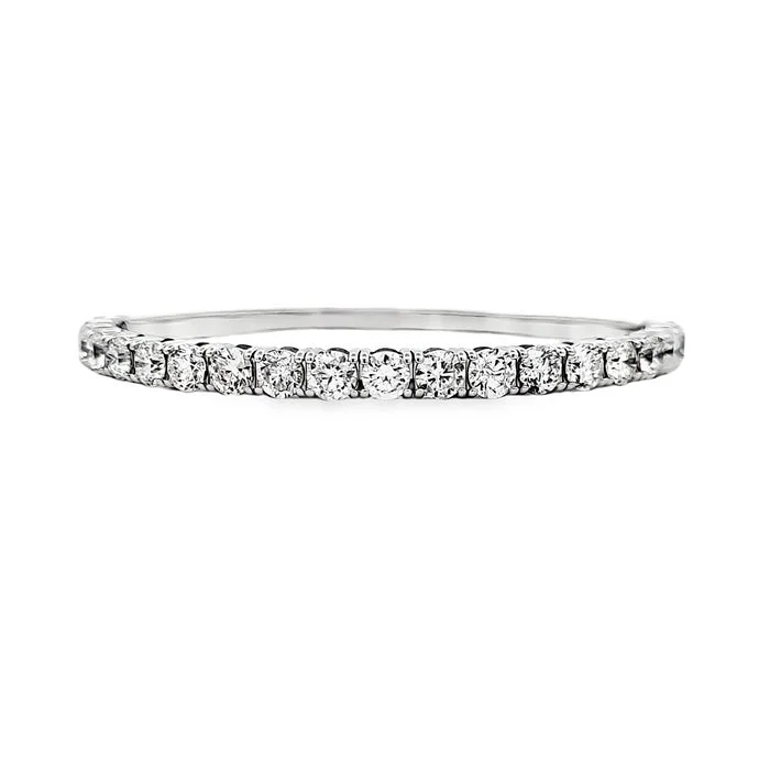 Multi-layered bangles for women-Mountz Collection 8.0CTW Diamond Oval Flex Bangle in 14K White Gold