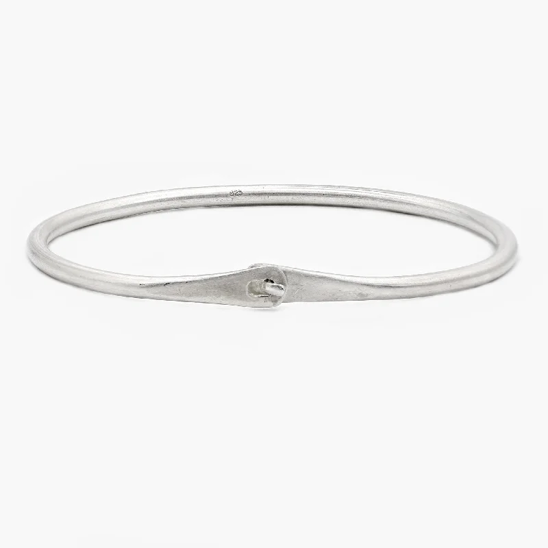 Classic bangle sets for brides-Sterling Silver Lockup Bangle