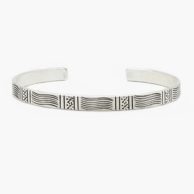 Bold bangles for fashion-Hand-forged "Apache" Silver Bangle