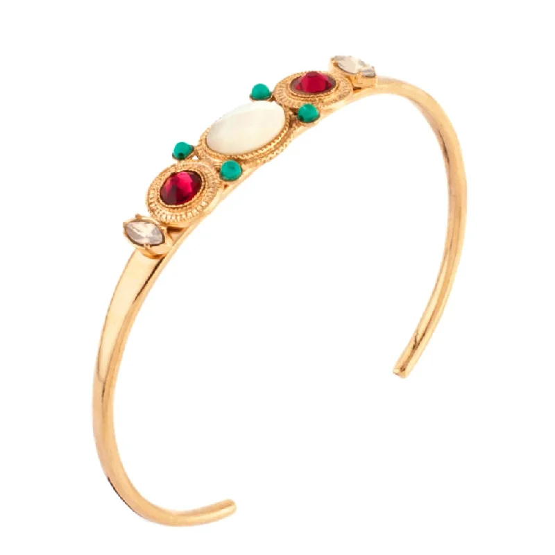 Stylish bangles for everyday wear-Glamorous Swarovski Crystal Bangle by Satellite Paris