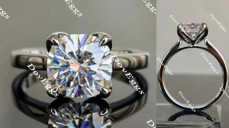 Affordable engagement rings for small budgets-Simply Charming cushion solitaire moissanite engagement ring for women