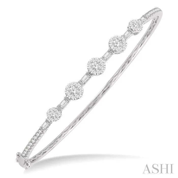 Luxury pearl bracelets for women-LOVEBRIGHT DIAMOND BANGLE