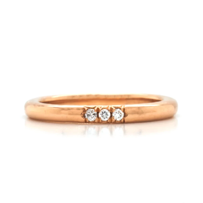 Elegant engagement rings with emeralds-20 Karat Rose Gold Diamond Band