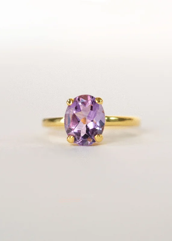 High-end diamond ladies rings-Amethyst Ring - Reign