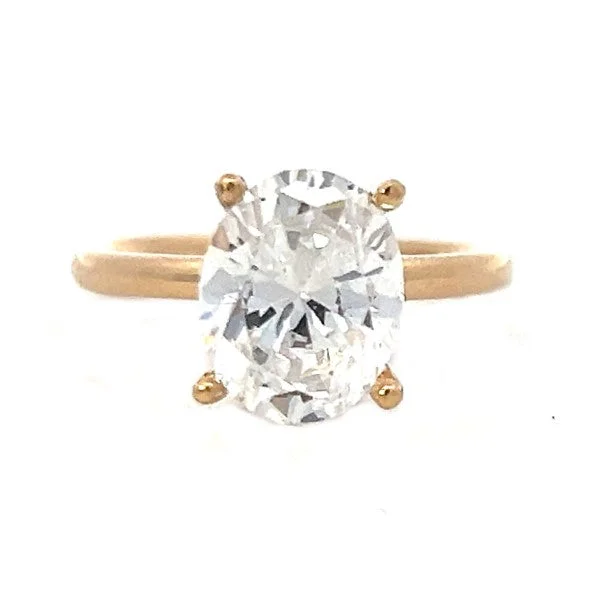 Engagement rings with fancy cut diamonds-14K Yellow Gold Oval Solitaire Engagement Ring