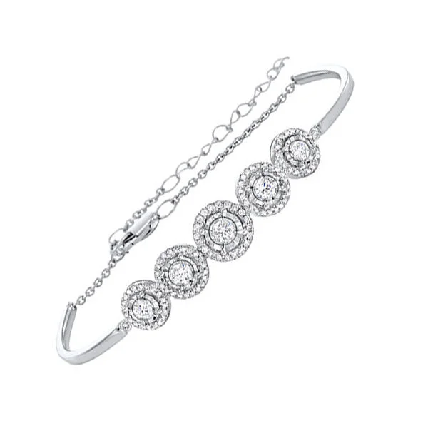 Stackable ladies bracelets for layering-14KT WHITE GOLD DIAMOND (7/8CTW) BANGLE