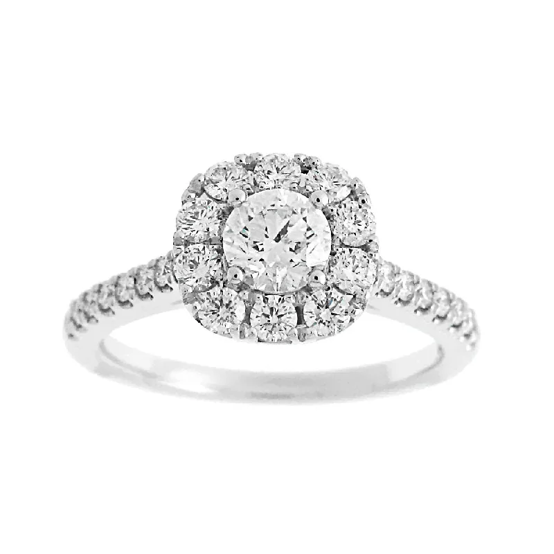 Affordable engagement rings with diamond solitaires-Diamond Halo Engagement Ring - Proposal Ready