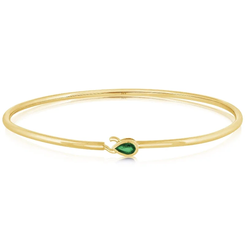 Luxury pearl bangles for special occasions-MY STORY Lizzo Emerald Bangle