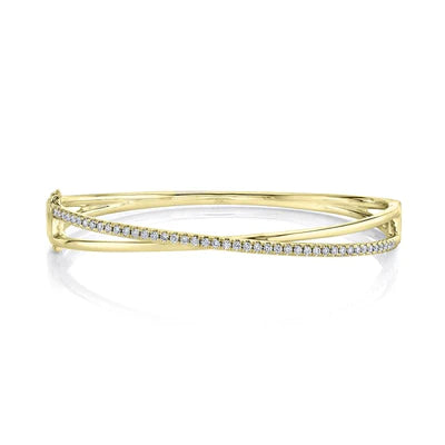 Unique bracelets with gemstones for fashion-0.58ctw Diamond Bridge Bangle