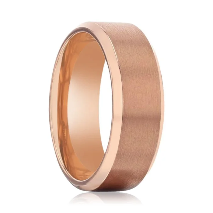 Classic silver ladies rings-GLORY | Titanium Ring Rose Gold